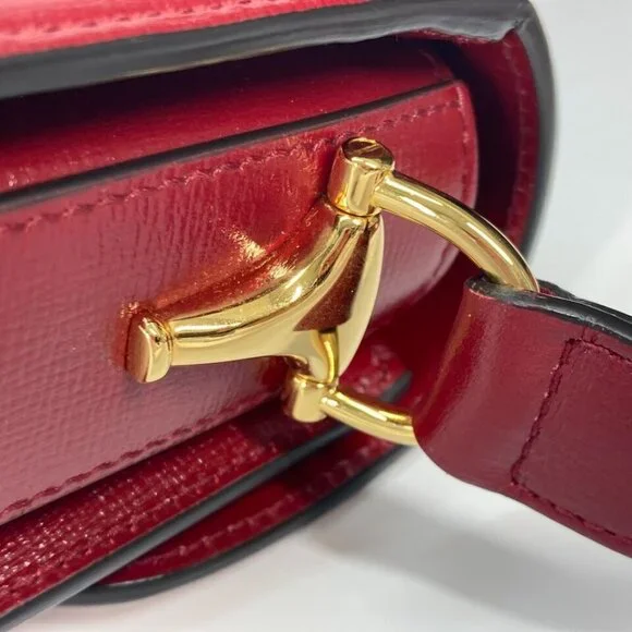 GUCCI 602204 GG Supreme Horsebit 1955 bag Shoulder Bag GG Supreme Beige/Red - Picture 15 of 16